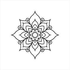 Henna Tattoo Flower Templates in Mehndi Style Ornamental Vector