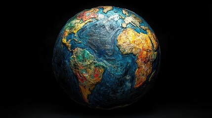 A large, colorful globe with a black background. Generative AI