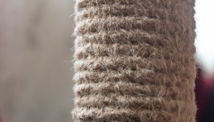 Close-up of the scratching post rope