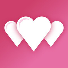 hearts on a pink background, vector