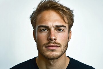 Obraz premium Young caucasian male with light brown hair and facial hair