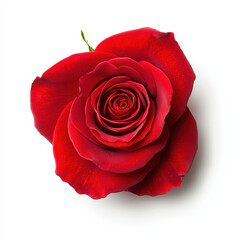 vibrant red rose in full bloom, showcasing its intricate petals and rich color, evokes feelings of love and beauty. Perfect for floral arrangements or romantic occasions