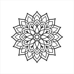 Mandala Vector Design Hand Drawn Art for Coloring Books and Tattoos