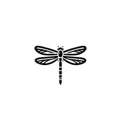 Simple Vector Icon of a dragonfly &ndash; Logo Design Illustration