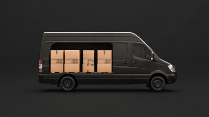 Delivery truck with boxes. sale promotion images