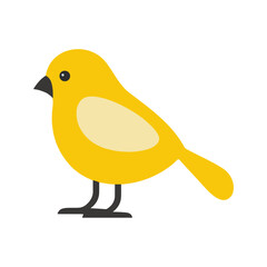 Flat Vector Illustration of a Canary with Yellow Body and Clean Lines