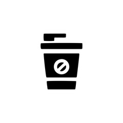 Simple Vector Icon of a coffee cup &ndash; Logo Design Illustration
