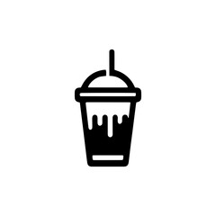 Simple Vector Icon of a iced milk tea cup – Logo Design Illustration