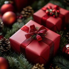Festive gift presentation cozy home photography holiday decor close-up celebratory spirit for seo impact