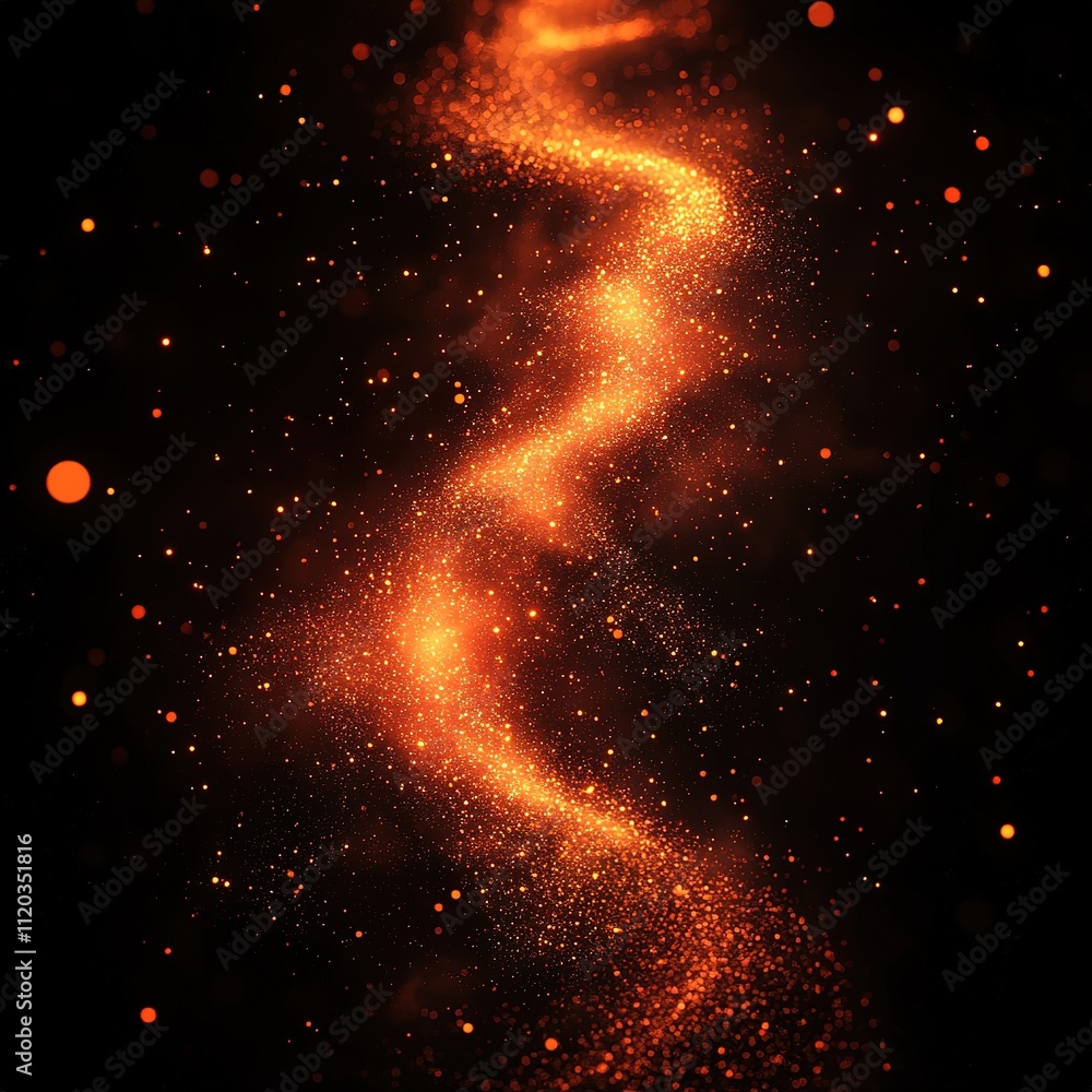 Aufkleber dynamic flow of cosmic particles outer space abstract art dark environment close-up viewpoint energy
