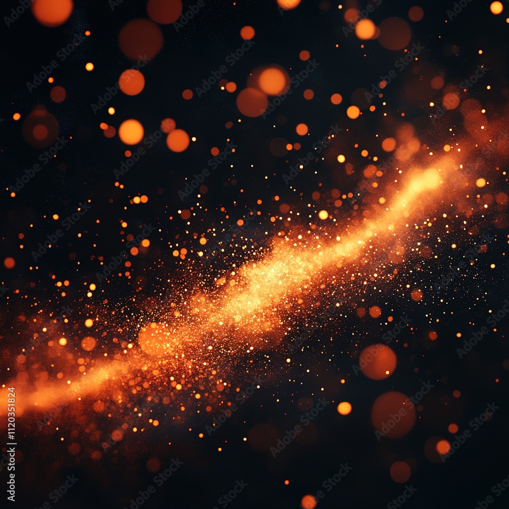 Poster dynamic particle effects digital space abstract art energetic atmosphere close-up view motion visual