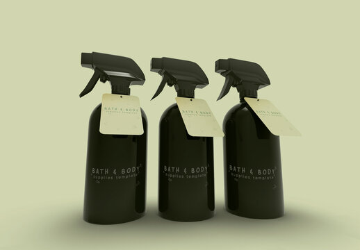 3d Trio of Home Spray Mockup