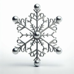 Silver snowflake on white background