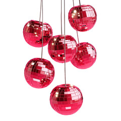 Hanging Red Disco Balls - Shiny Reflective Party Decorations 
