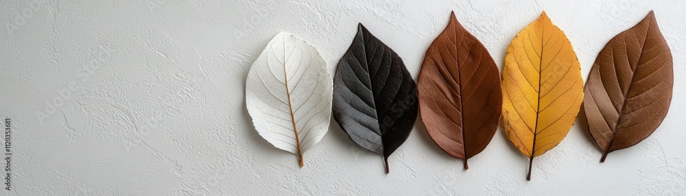 Poster minimal leaf overlays, lightly placed on a neutral background