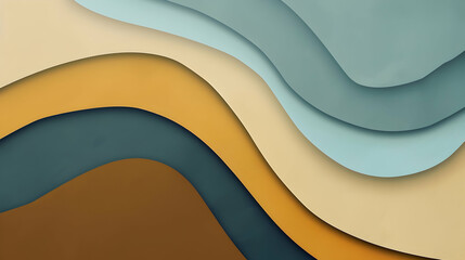 simple modern, blue, yellow, brown, and beige abstract background with copy space