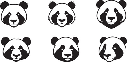 Obraz premium Simple and Stylish Panda Head Vector Design for Posters 