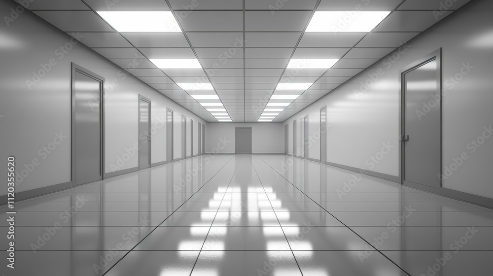 Poster 3d empty light room, generative ai