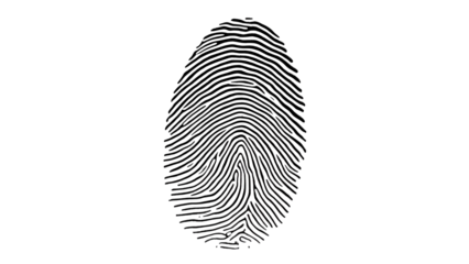 Fingerprint cut out on white