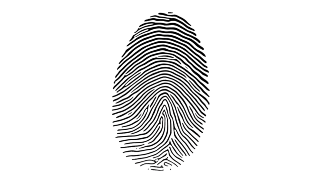 Fingerprint cut out on white