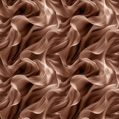 Fototapeta premium Mocha Mousse color of year 2025. Seamless texture of brown silk chiffon fabric textile background