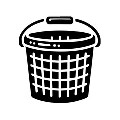 Simple Vector Icon of a Buckets with Grids – Logo Design Illustration
