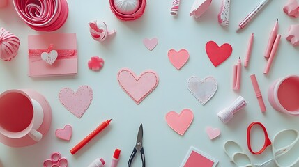 Pink Hearts Crafts Supplies Valentines Day Decorations