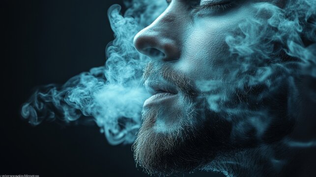 Nicotina, Humo, agentes perjudiciales para la salud del ser humano. Concepto de papel o fumadores donde el humor est&aacute; presente en la imagen, siendo desprendido desde la boca o nariz del ser humano.

