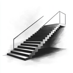 Modern Minimalist Staircase Design in Grayscale - Architectural Inspiration