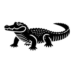 Naklejka premium Simple Vector Icon of a Orinoco Crocodile – Logo Design Illustration