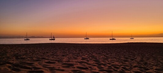 atardecer en la playa