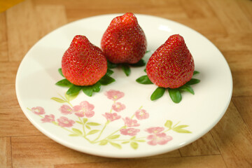 Strawberries on a Floral Design Plate