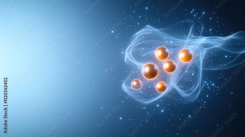 Aufkleber abstract representation of atomic structure and energy flow.