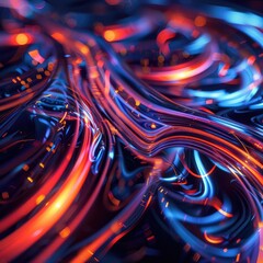 Abstract background with flowing lines and vibrant colors.