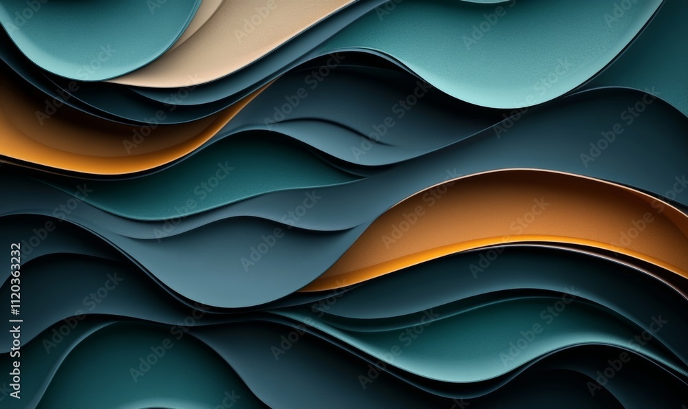 Poster abstract 3d background with stripes, generative ai