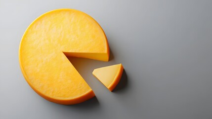 A Round Wheel of Cheese Sliced into Portions