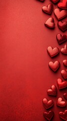 saint Valentine's backdrop with red hearts and copy space