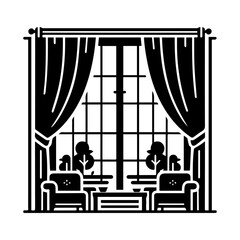 Simple Vector Icon of a Large Windows – Logo Design Illustration