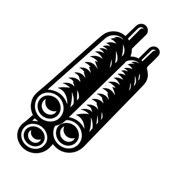 black and white rolling pins stacked clip art preview