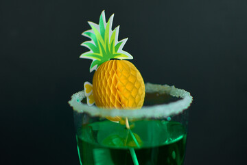 St. Patrick’s Day festive green drink with sugar rim and green accents on black