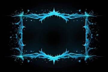 a glowing frame of bright blue electric energy radiates around a pitch-black center the detailed light patterns and sparks give the image a futuristic and dynamic sci-fi feel