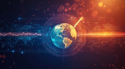 Global data visualizationdigital earth illustration technology concept futuristic environment digital viewpoint