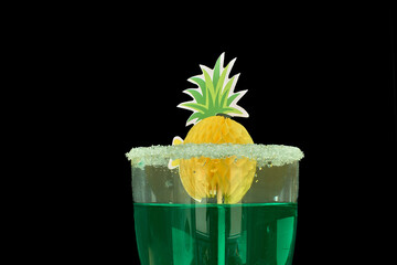 St. Patrick’s Day festive green drink with sugar rim and green accents on black