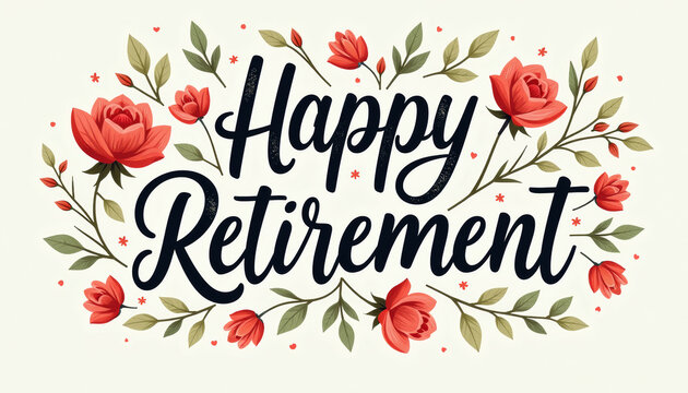 Happy Retirement Floral Greeting Card Design