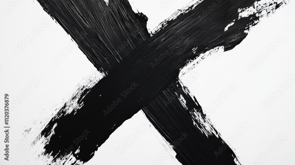 Poster dynamic black brushstroke art creation studio abstract artwork minimalist style close-up view modern