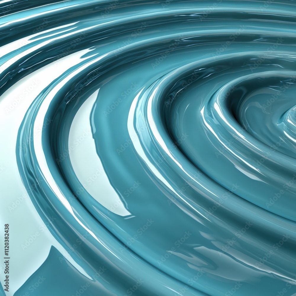 Poster abstract water ripples, creating a calming pattern in shades of turquoise