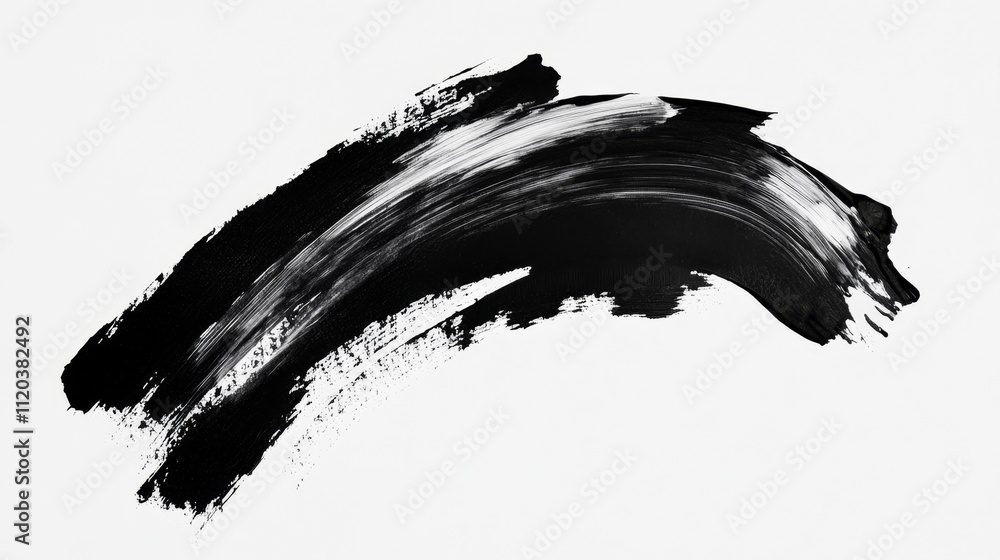 Poster dynamic black brush stroke art abstract canvas digital artwork minimalistic style artistic interpret