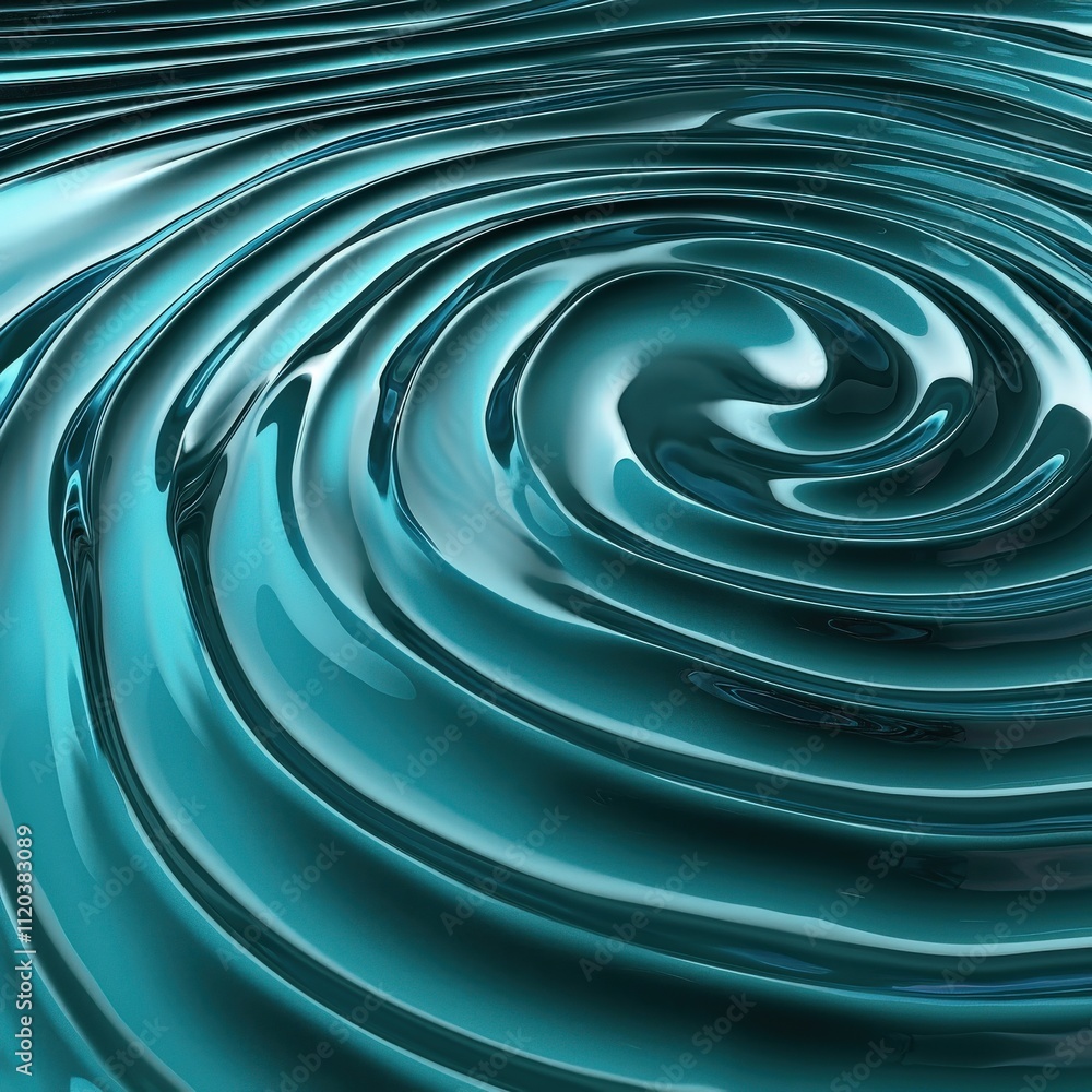 Aufkleber abstract water ripples, creating a calming pattern in shades of turquoise
