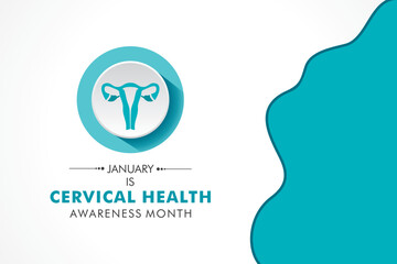 Vector illustration for Cervical Health Awareness Month which is held in the month of January every year, to provide awareness about cervical cancer.