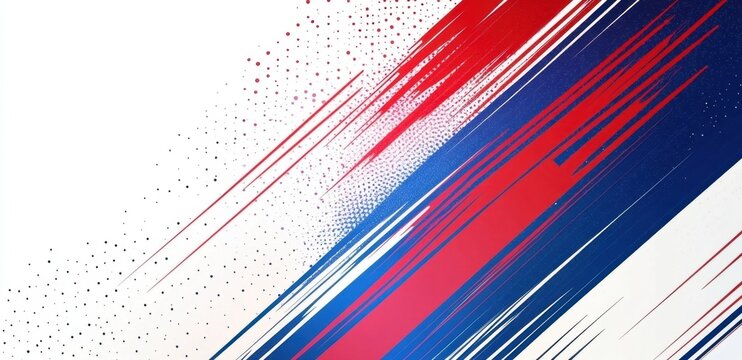 Red, white, and blue background with diagonal lines for the Abstract concept on a white background design template with copy space Generative AI